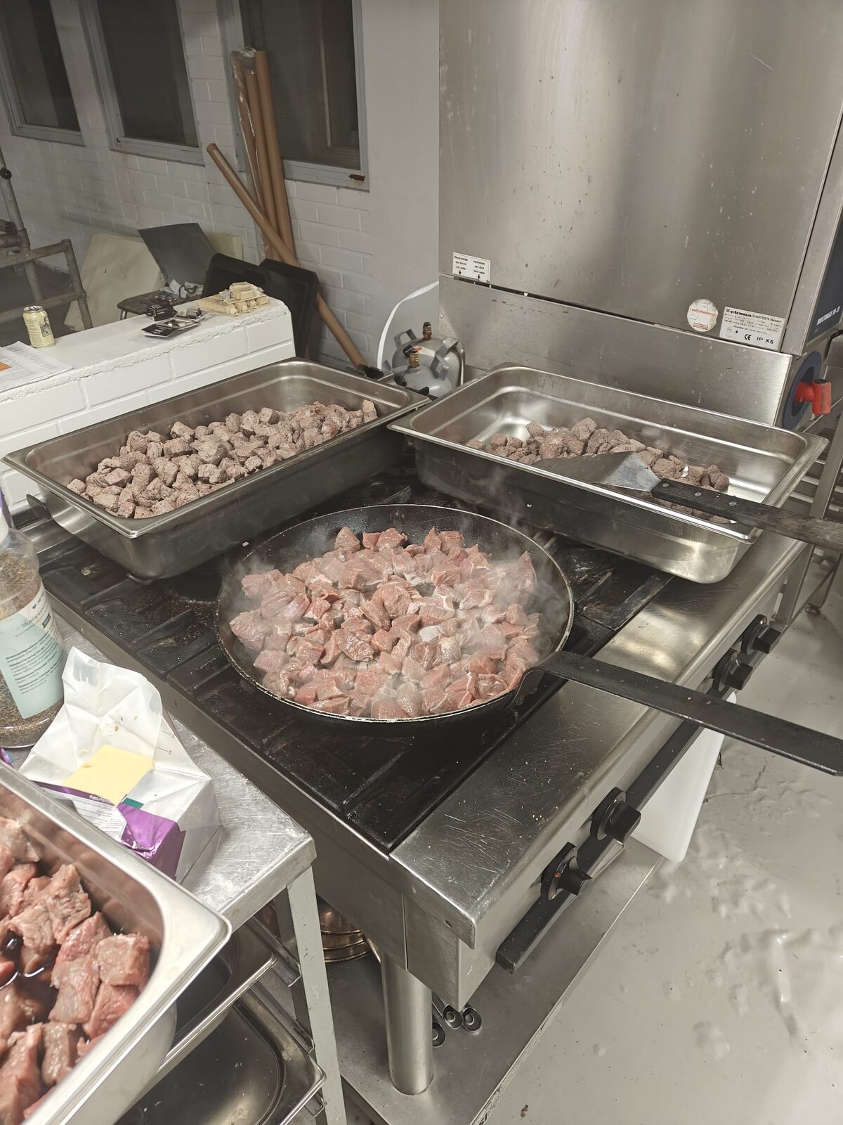 Food prep in our kitchen