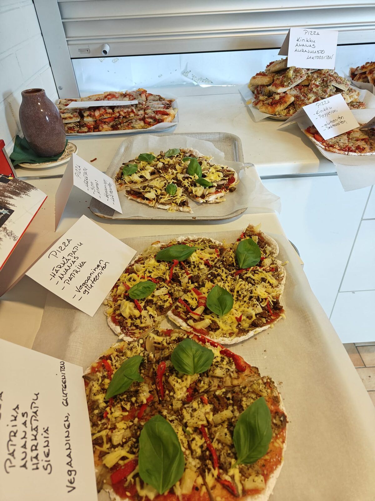 A selection of pizzas for special diets